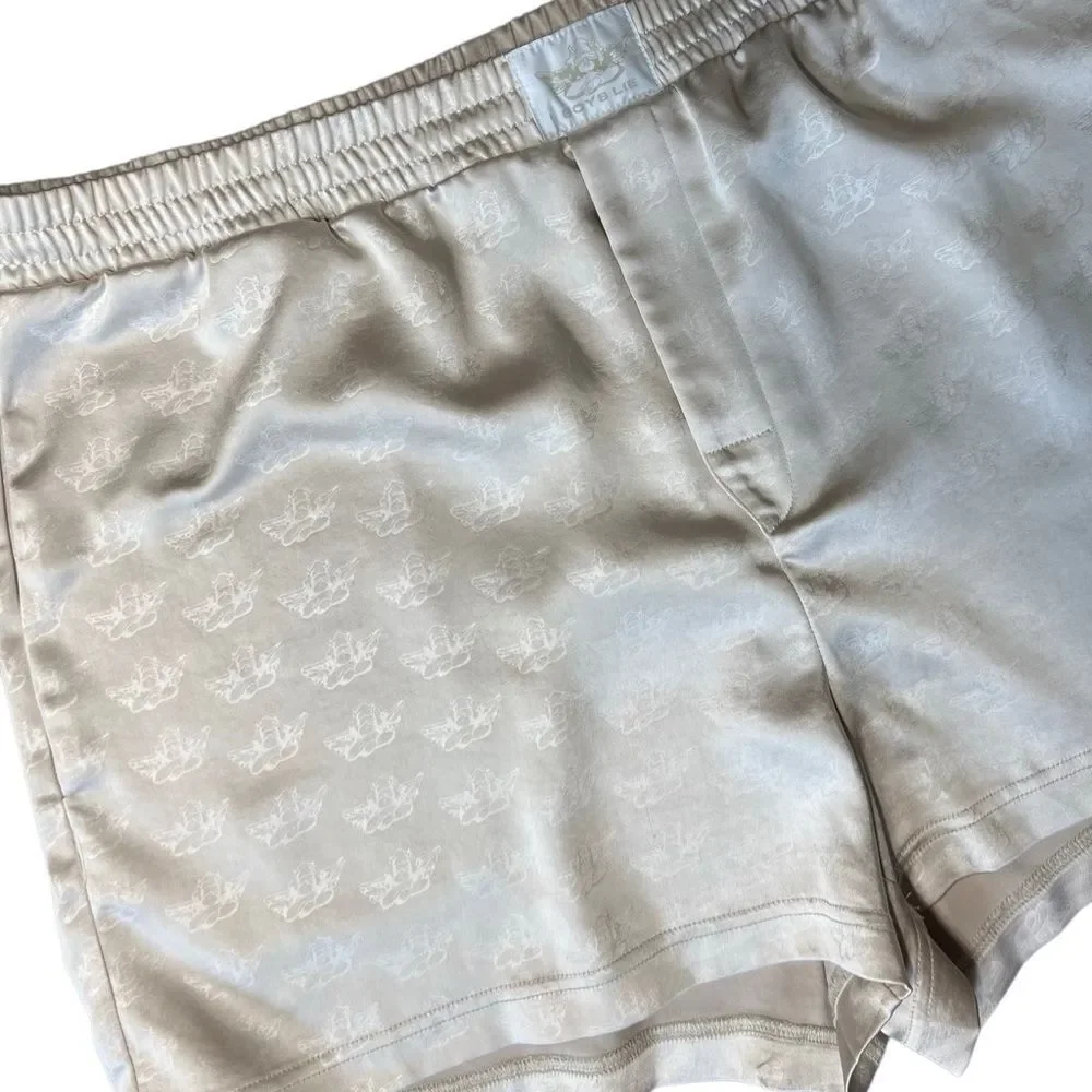 Boys Lie Satin Lounge Shorts all-over cherub print Size XXL - Picture 8 of 16